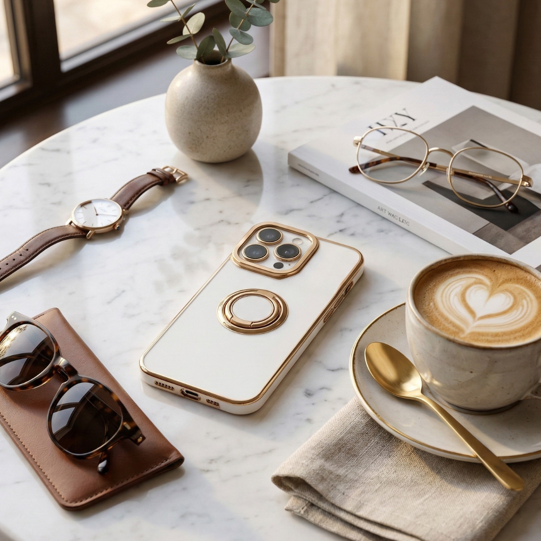 The Halo Collection - luxury iPhone case with built-in ring stand by Royal Cases