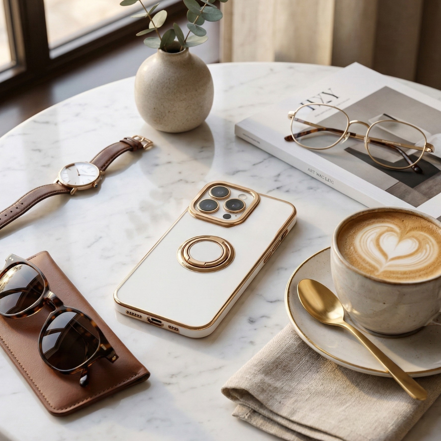 The Halo Collection - luxury iPhone case with built-in ring stand by Royal Cases