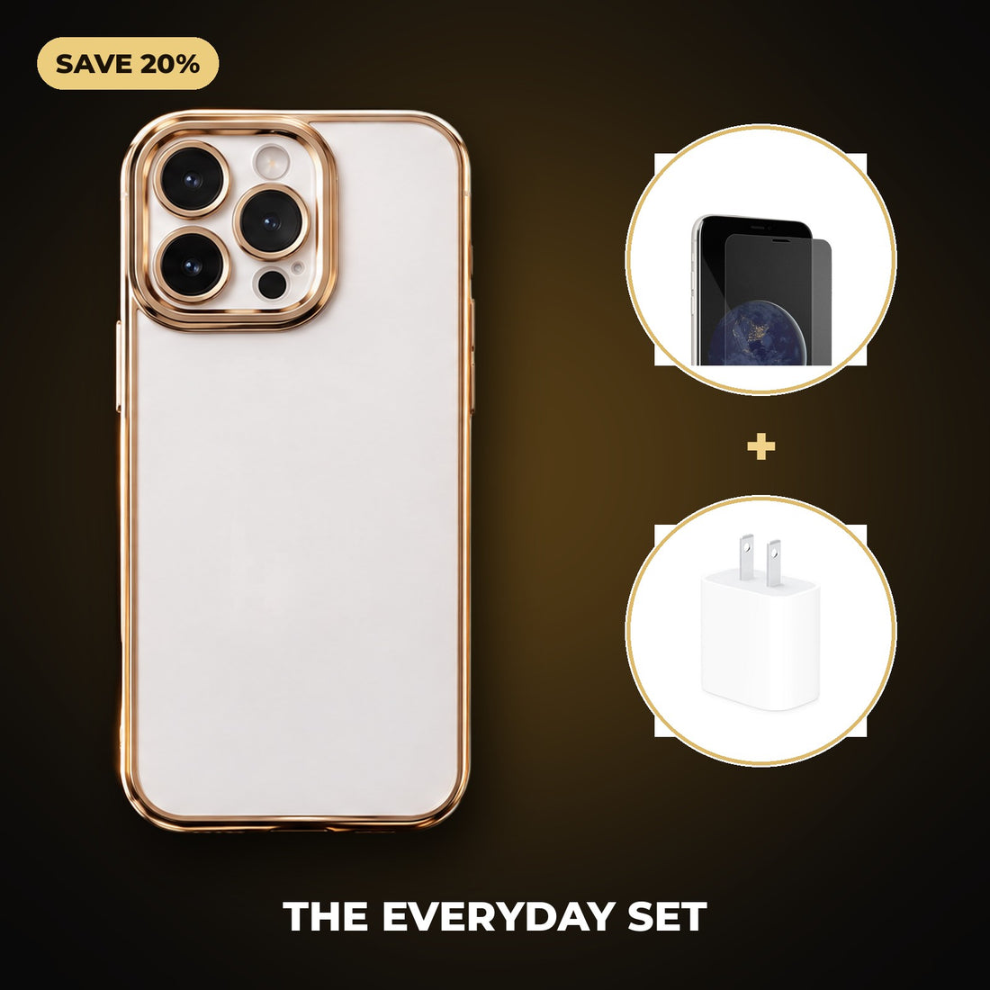 The Everyday Set: Signature case, screen protector and USB-C charger