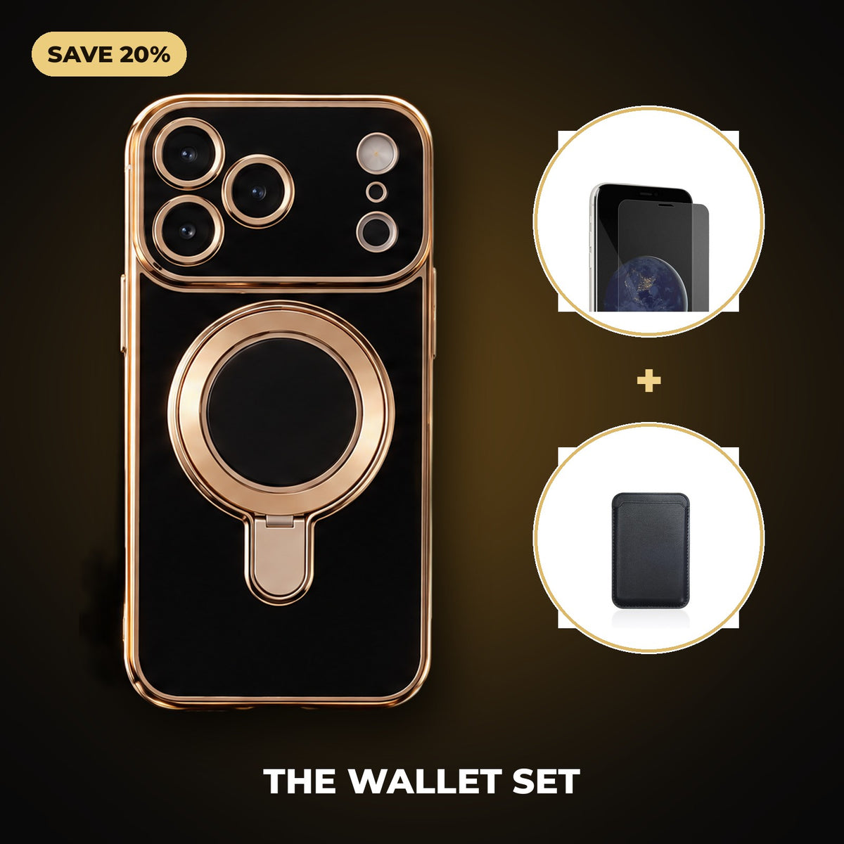 The Wallet Set: Infinity case, screen protector and magnetic wallet